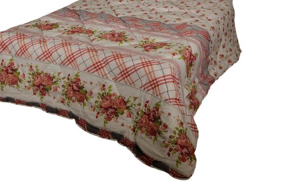 Ekvator Peach Garden Lüks Çift Kişilik Yorgan | Beyaz | ED-7022