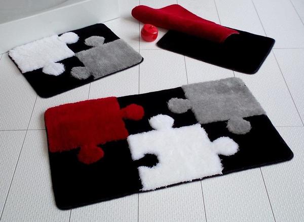 Taç Comfort Lüks Isabel Banyo Paspas Seti 3 Parca Siyah