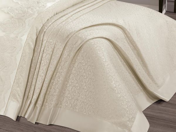 مجموعة ياسمين الفرنسية Guipure Brocade Pique Cream