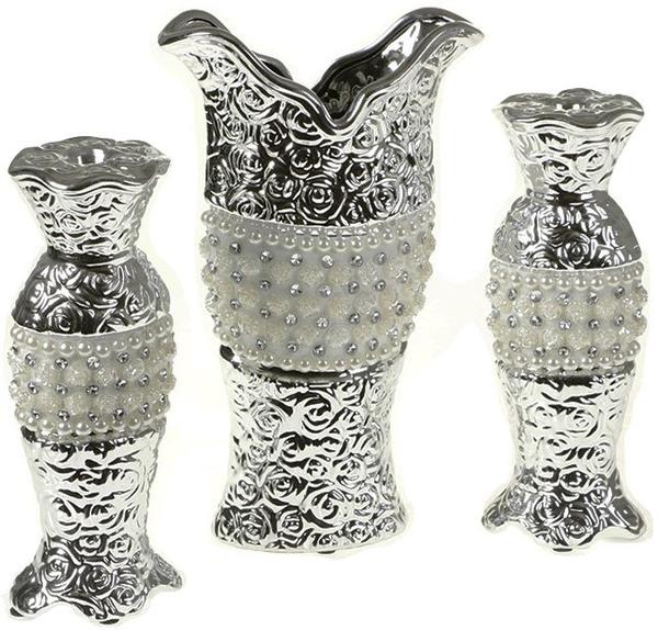 Almina 3'lü Dekoratif Vazo Seti | AL-7948