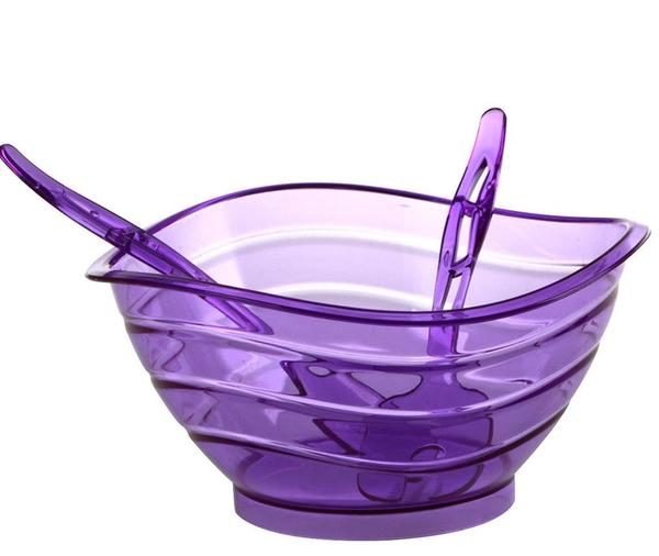 Asude Salata Kasesi Çatal Kaşık 3 Parça | Lila