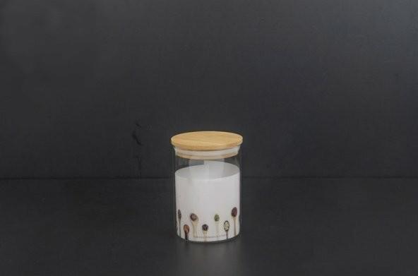 Bayev Bambu Kapak 600 ML Yuvarlak Dökme Kavanoz -400898-