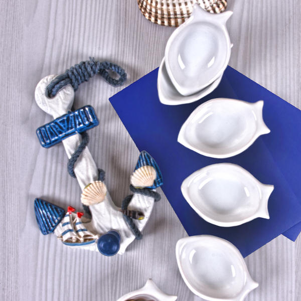 Mini Snack / Sauce de Poisson Blanc 8 Cm 6 Morceaux | Keramika