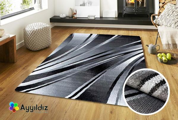 Ayyıldız Parma Halı 100% PP Heatset 12mm 1900gr | Siyah | 9210BLACK