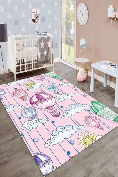 Birkilim Yıkanabilir İpeksi Kaymaz Taban Çocuk Odası Halısı | MLN-IP-SD-086