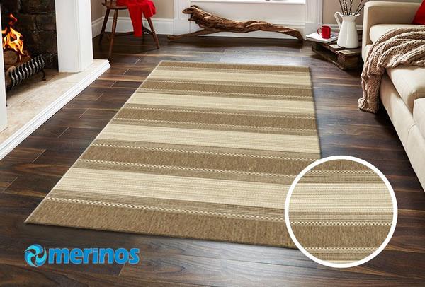 Merinos Maestro Flatweave Şerit Deseni Halı | 20655-81-Brown