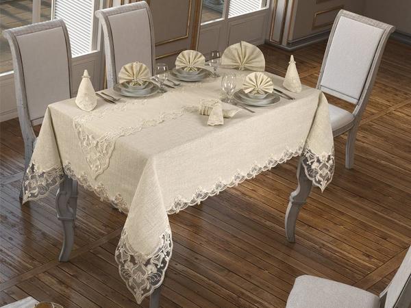 Nappe Hanzade 26 pièces crème