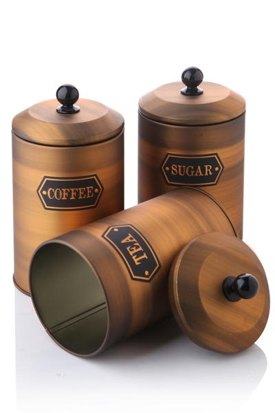 3 Stück Vintage Metall Aufbewahrungssets