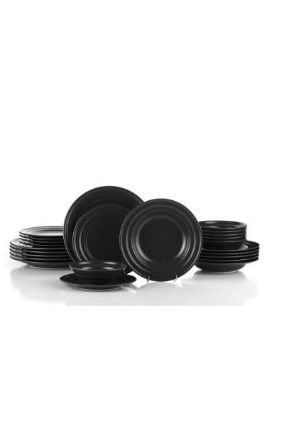 Kütahya Porselen New Tuvana 24 Parça Yemek Seti Antrasit