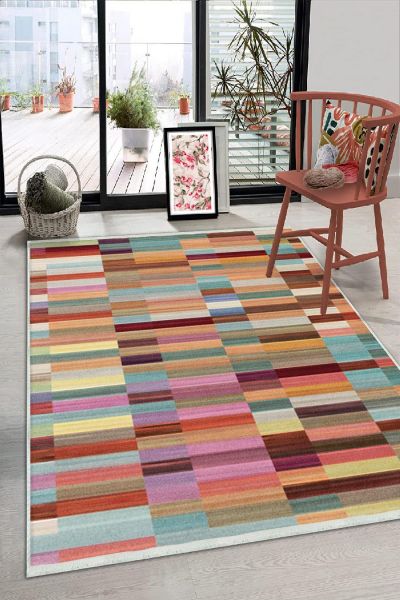 Birkilim Yıkanabilir Dekoratif Halı İpeksi Kaymaz Taban | MLN-IP-HS-202