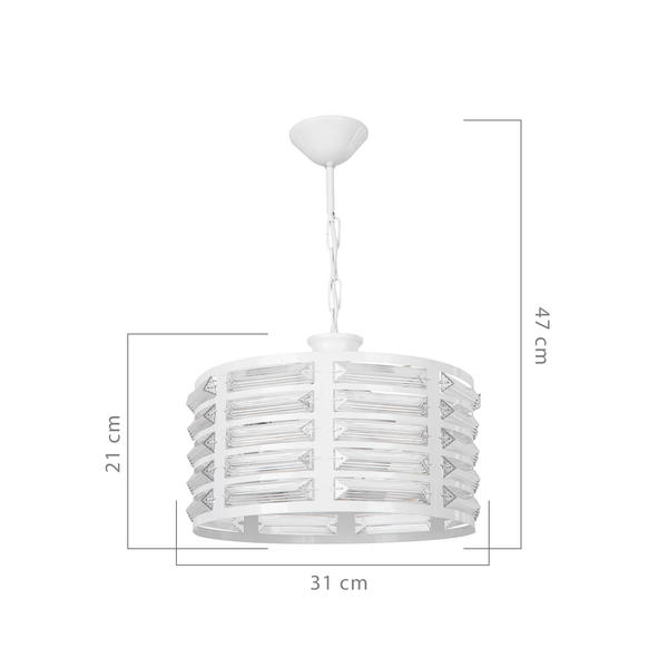 Kuzey 3’Lü Yuvarlak Beyaz Avize