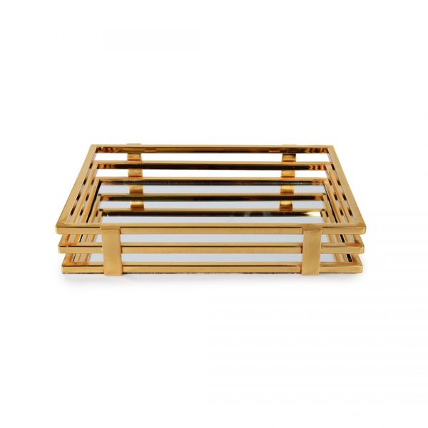24x34CM TREELINE MIRROR TRAY GOLD | IPEK-KRT033