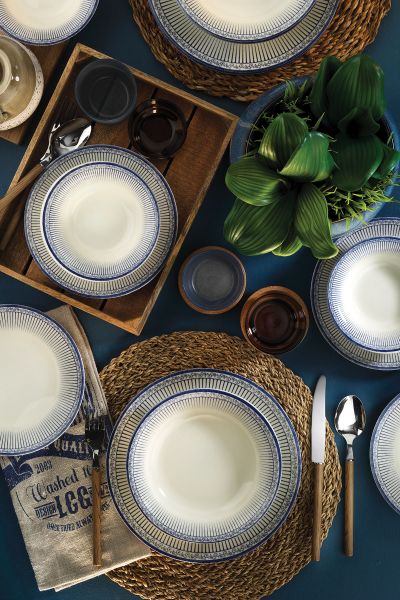 Kütahya Porselen Nanoceram 24 Parça Yemek Seti 89028A Mavi