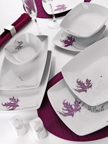 Kütahya Porselen Medusa 82 Parça Yemek Takımı | Kare | 12 Kişilik | 4674