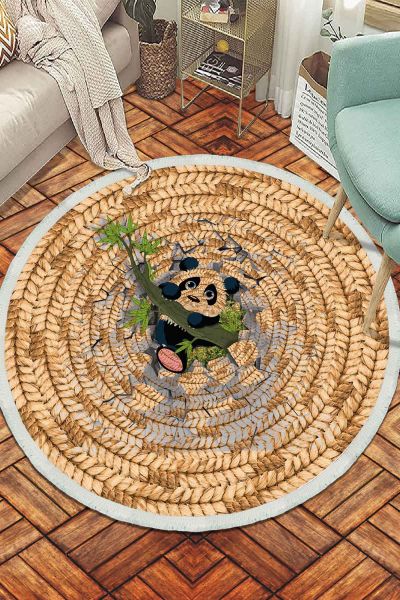 Birkilim Yuvarlak Yıkanabilir Dekoratif Halı İpeksi Kaymaz Taban | MLN-IP-SD-332