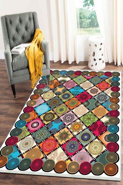 Birkilim Yıkanabilir Dekoratif Halı İpeksi Kaymaz Taban | MLN-IP-SD-120