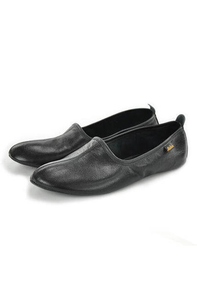 "%" 100 Leather Hajj Umrah Tawaf et House Shoes Noir