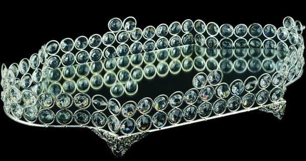 Dematex Lüks Kristal Dekoratif El Yapımı Servis Tabağı | Gümüş