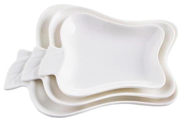 Duygu 3 Parça Servis Kase Seti Elma Form | Beyaz | DG-6012