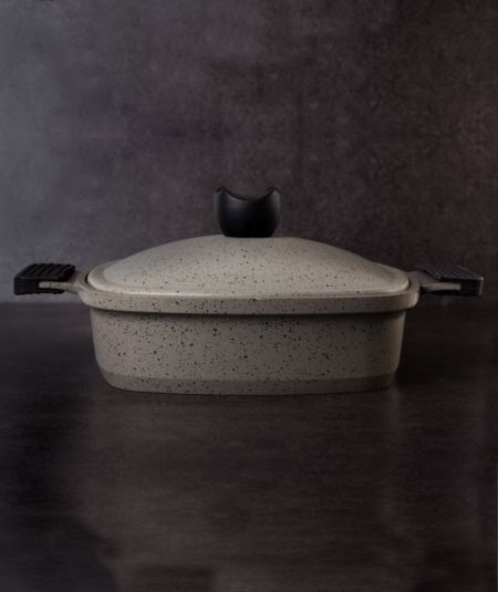 Acar Cuisine | Pot plat carré gris 26 cm Liya-Grey
