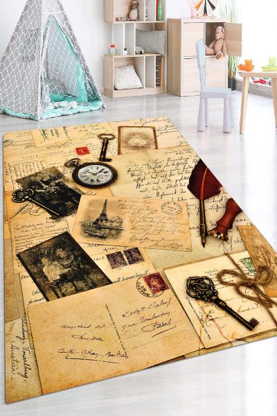 Birkilim Yıkanabilir Dekoratif Halı İpeksi Kaymaz Taban | MLN-IP-HP-675