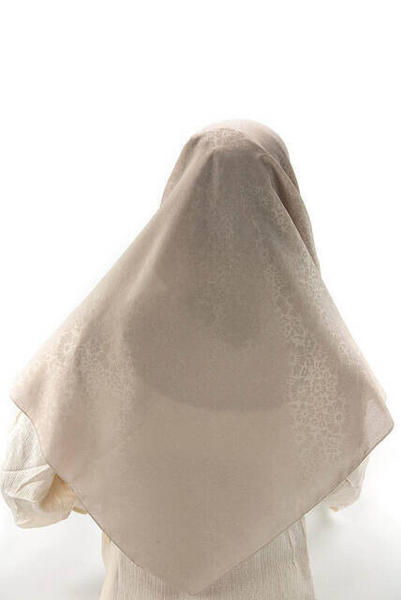 Mevlüt Hediyeliği | Kofra Desenli Krem Baş Örtüsü