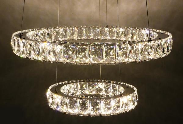 Almina LED Avize Ø 40-60cm | Kristal Taşlı | Md1612-2