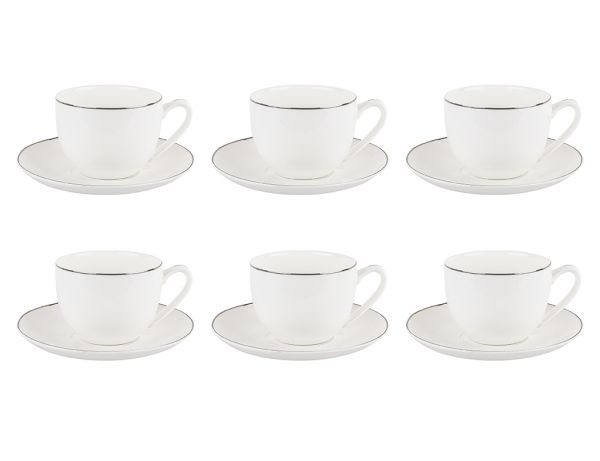 012-01-NEW BONE CHINA SILVER 12 قطعة طقم قهوة دائرية