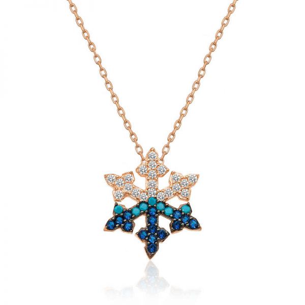 Gümüş Kar Tanesi Bayan Kolye