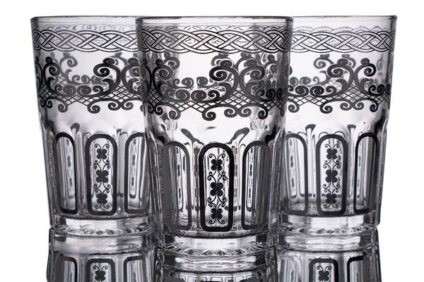 Bavary | Desenli Bardak | 12 Adet | Gümüş | By-2307-7