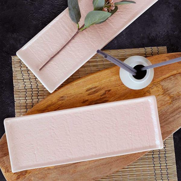 Matt hellrosa Naturstein Boot Platte 33 cm 2 Stück | Keramika