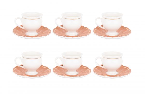 012-01-6 طقم فناجين قهوة بتصميم عظم مرجاني جديد