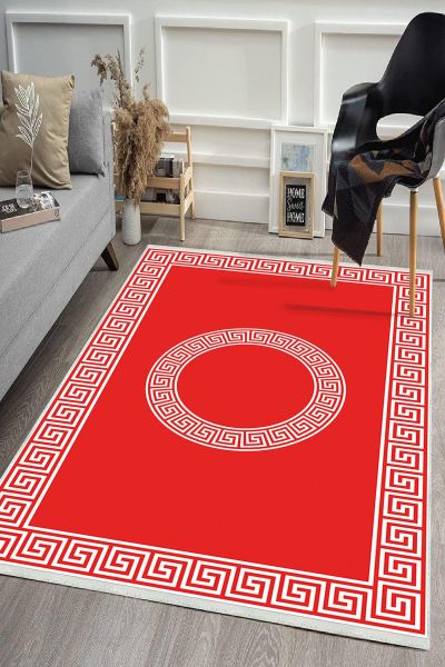 Birkilim waschbarer dekorativer Teppich, seidige, rutschfeste Unterseite | MLN-IP-HS-420