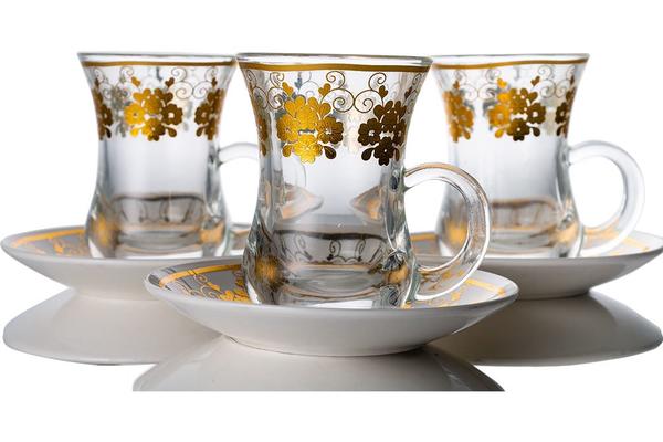 Dekonaz | 12 Parça | Kulplu Çay Bardağı Seti | GP-0063