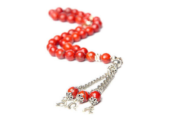 Chapelet en agate rouge unie