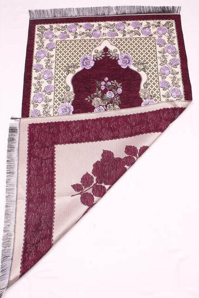 Lux Gülce Chenille Prayer Rug - 0260 - Plum Color
