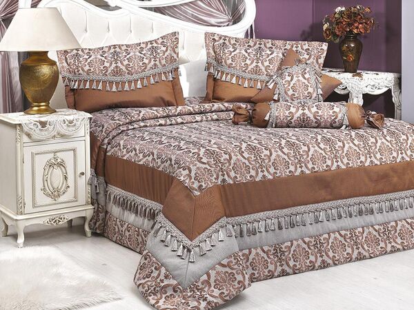 Vinaldi Sahara Jakarlı Yatak Örtüsü Bakır | Vinaldi