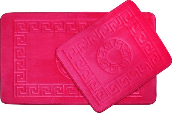 Vintage Premium Banyo Paspas Seti 2 Parça Pembe | AL-9522-Pink