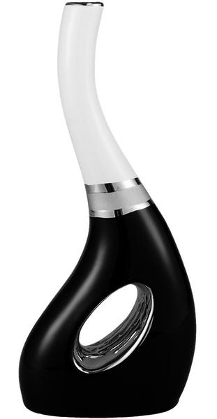 Almina Seramik Dekoratif Vazo | 35 cm | Beyaz Siyah | Al-9201 