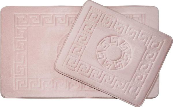 Vintage Premium Banyo Paspas Seti 2 Parça Pembe | AL-9522-Rosa