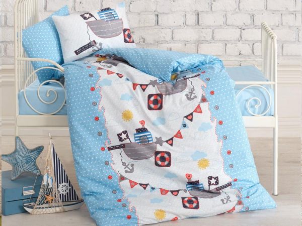 Cotton Box Bebek Nevresim Takımı Gemici Mavi