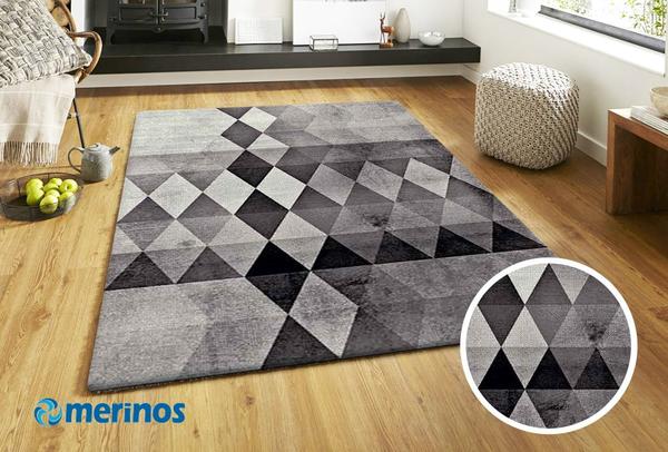 Merinos Belis Essence Baklava Desenli Halı | Gri | 21420-95-Grey