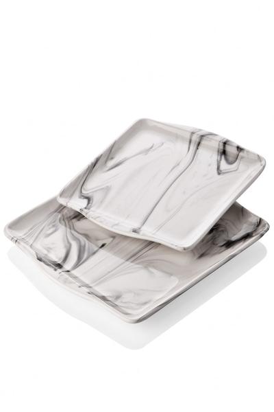 Mermer Desen 2 Adet Kare Servis