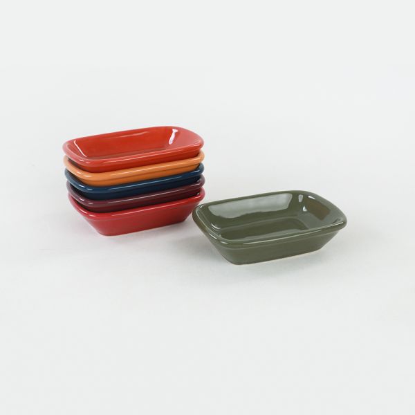 Rainbow Dikdörtgen Çerezlik / Sosluk 13 Cm 6 Adet - 113/609 | Keramika