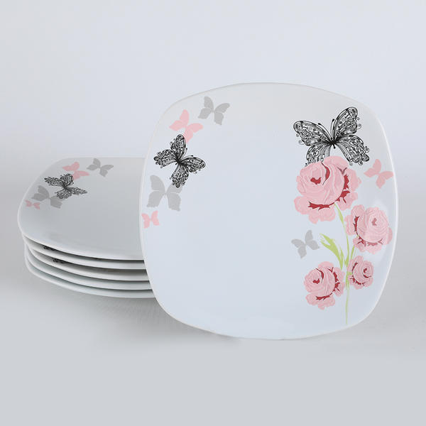 Gül Assiette de service en coin Trend 27 Cm 6 pièces | Keramika