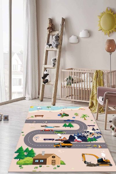 Birkilim Yıkanabilir İpeksi Kaymaz Taban Çocuk Odası Halısı | MLN-IP-HT-1079