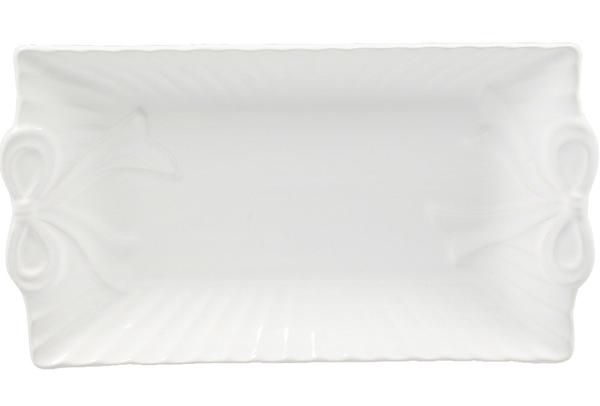 Dekonaz Porzellan Service Teller Schleifen Design | Weiß