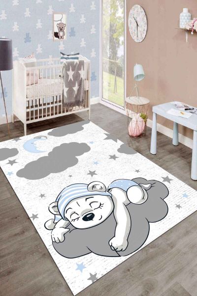 Birkilim Yıkanabilir İpeksi Kaymaz Taban Çocuk Odası Halısı | MLN-IP-SD-262