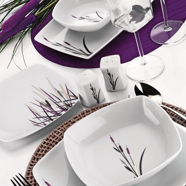 Kütahya Porselen Medusa 82 Parça Yemek Takımı | Köşeli | 12 Kişilik | 4670