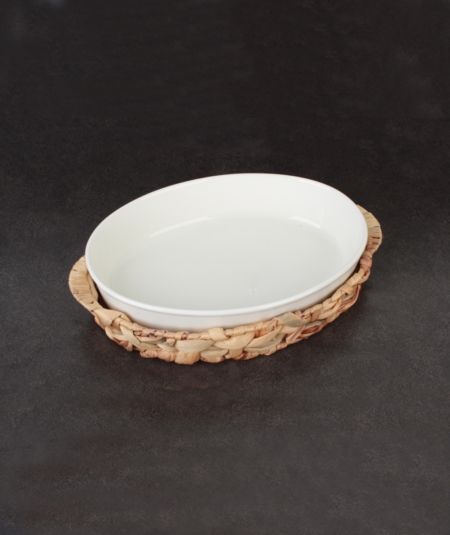 اكار | علبة خوص بيضاوية من البورسلين من رويال وايت - 33 سم